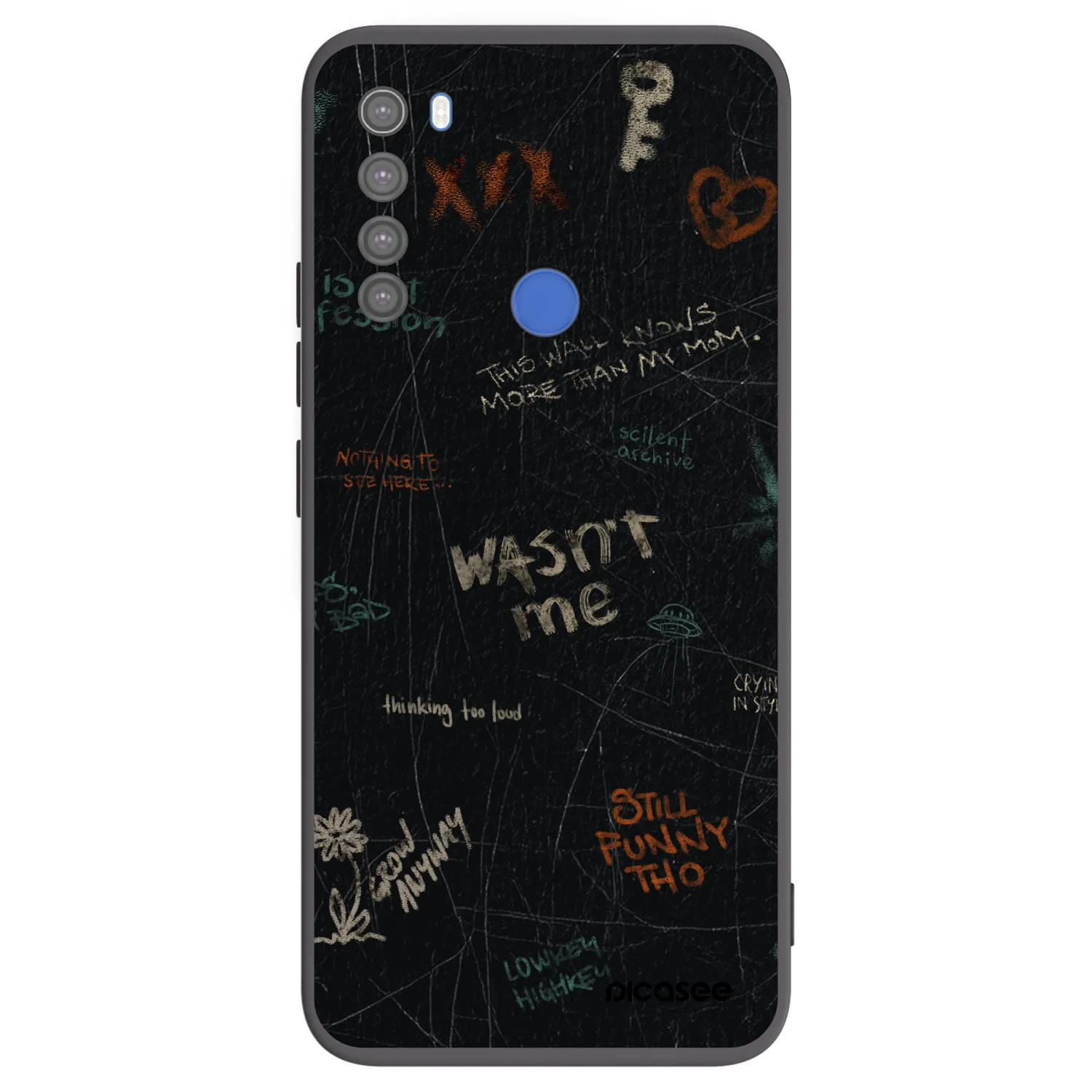 Picasee Μαύρη θήκη σιλικόνης για Xiaomi Redmi Note 8T - CONFESSION