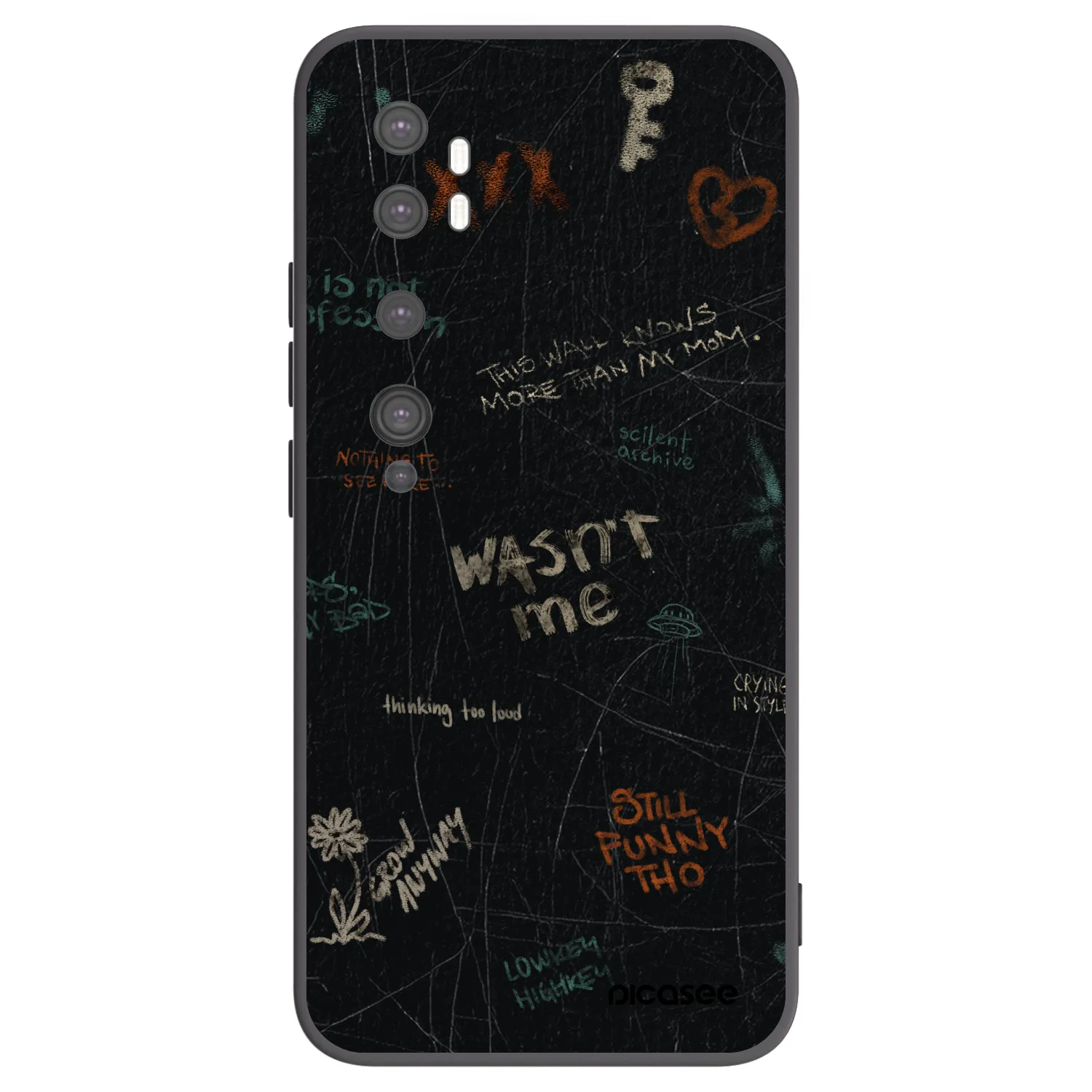 Picasee Μαύρη θήκη σιλικόνης για Xiaomi Mi Note 10 (Pro) - CONFESSION