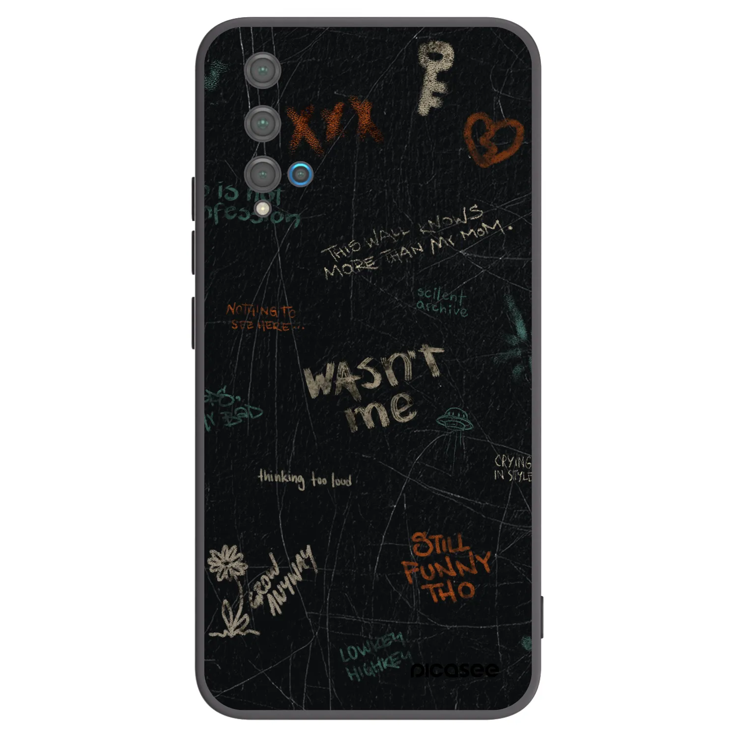Picasee Μαύρη θήκη σιλικόνης για Huawei Nova 5T - CONFESSION
