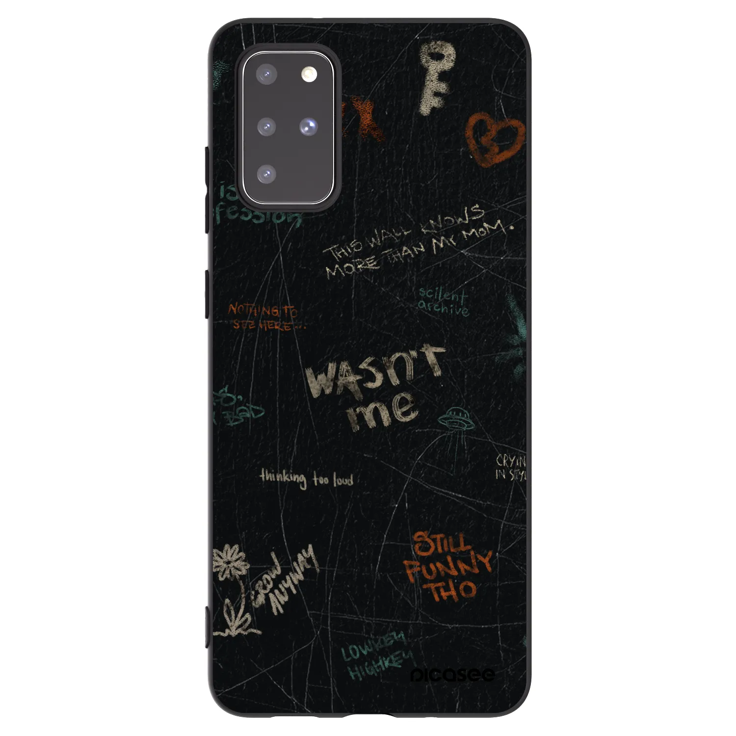 Picasee Μαύρη θήκη σιλικόνης για Samsung Galaxy S20+ G985F - CONFESSION
