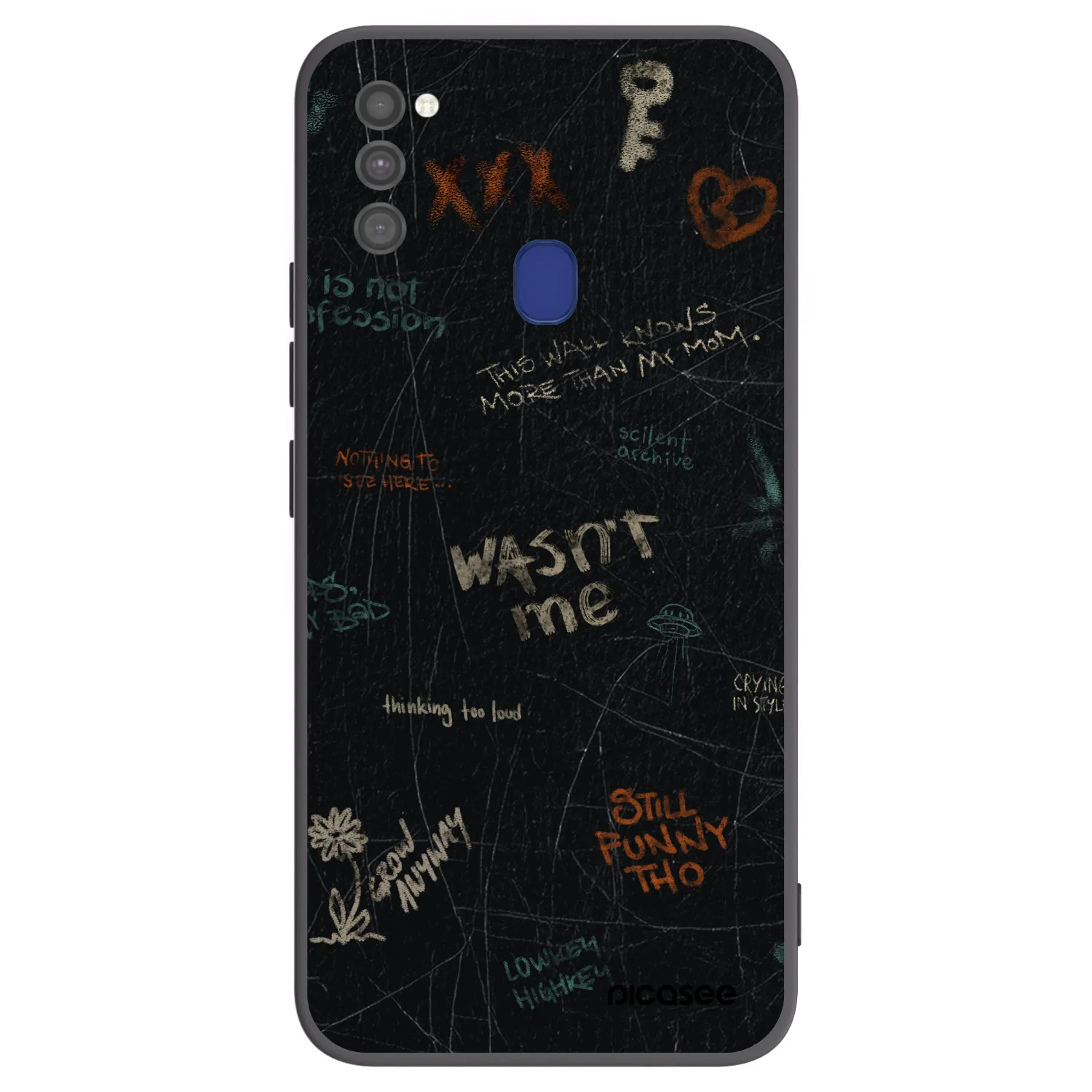 Picasee Μαύρη θήκη σιλικόνης για Samsung Galaxy M21 M215F - CONFESSION