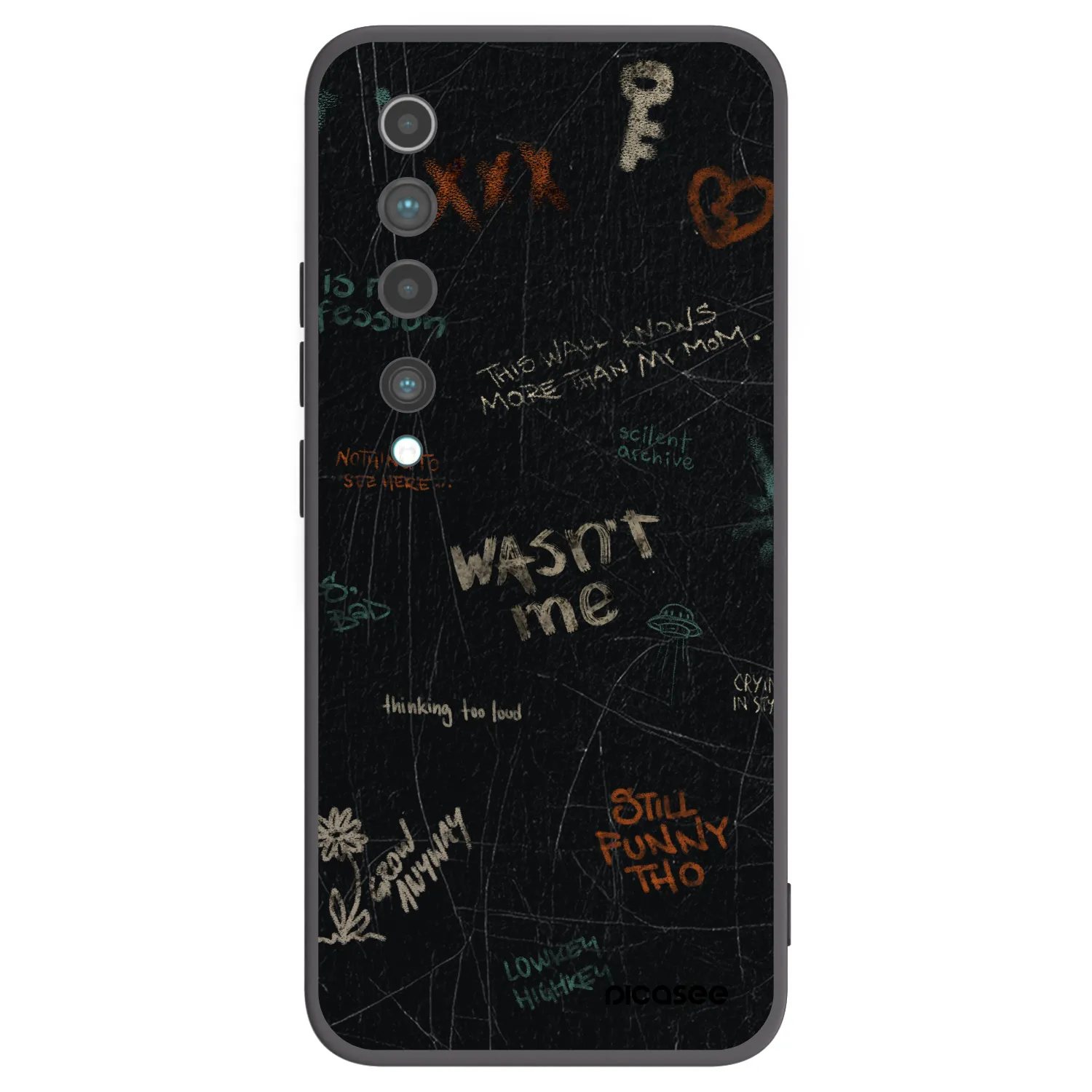 Picasee Μαύρη θήκη σιλικόνης για Xiaomi Mi 10 - CONFESSION