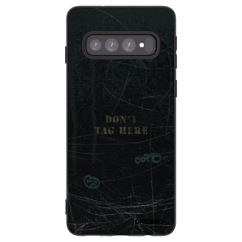 Picasee Μαύρη θήκη σιλικόνης για Samsung Galaxy S10 G973 - DON´T TAG
