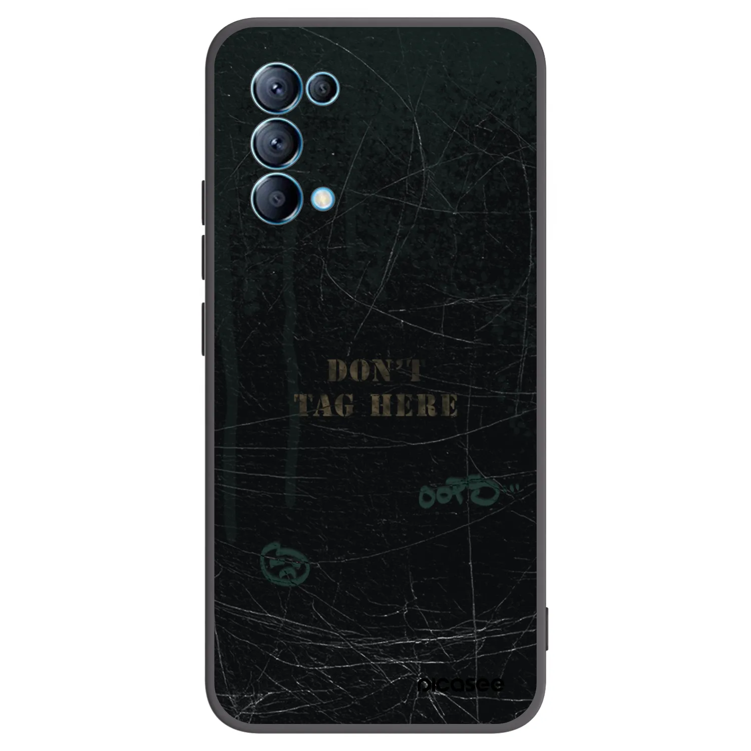 Picasee Μαύρη θήκη σιλικόνης για OPPO Reno 5 5G - DON´T TAG