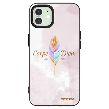 Picasee Μαύρη θήκη σιλικόνης για Apple iPhone 12 - Carpe Diem