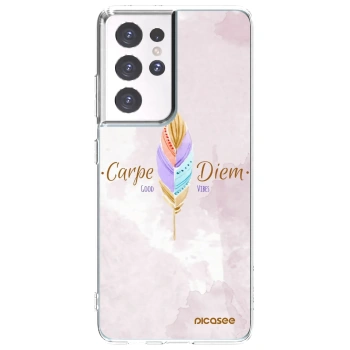 Picasee διαφανής θήκη σιλικόνης Samsung Galaxy S21 Ultra 5G G998B - Carpe Diem