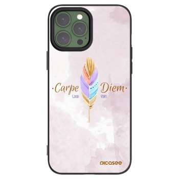 Picasee Μαύρη θήκη σιλικόνης για Apple iPhone 13 Pro Max - Carpe Diem