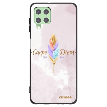 Picasee Μαύρη θήκη σιλικόνης για Samsung Galaxy A22 A225F 4G - Carpe Diem