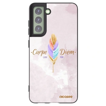 Picasee Μαύρη θήκη σιλικόνης για Samsung Galaxy S21 FE 5G - Carpe Diem