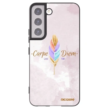 Picasee Μαύρη θήκη σιλικόνης για Samsung Galaxy S22 5G - Carpe Diem