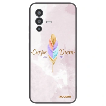 Picasee Μαύρη θήκη σιλικόνης για Vivo V23 5G - Carpe Diem