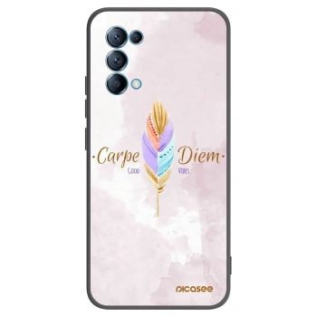 Picasee Μαύρη θήκη σιλικόνης για OPPO Reno 5 5G - Carpe Diem