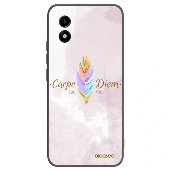 Picasee Μαύρη θήκη σιλικόνης για Vivo Y01 - Carpe Diem