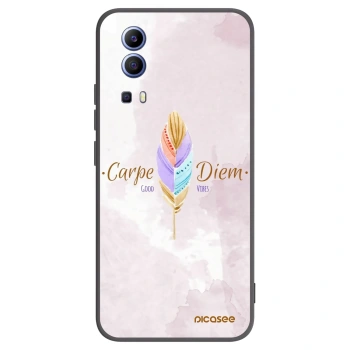 Picasee Μαύρη θήκη σιλικόνης για Vivo Y52 5G - Carpe Diem
