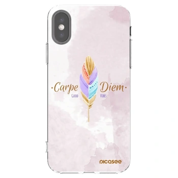 Picasee διαφανής θήκη σιλικόνης Apple iPhone X/XS - Carpe Diem