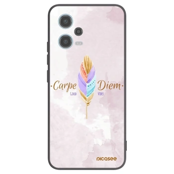Picasee Μαύρη θήκη σιλικόνης για Xiaomi Redmi Note 12 5G - Carpe Diem