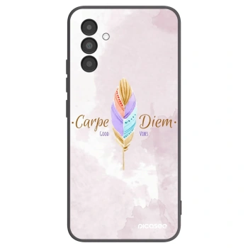 Picasee Μαύρη θήκη σιλικόνης για Samsung Galaxy A04s A047F - Carpe Diem