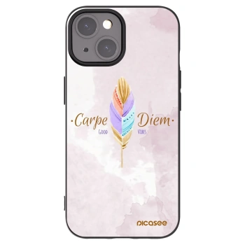Picasee Μαύρη θήκη σιλικόνης για Apple iPhone 15 - Carpe Diem