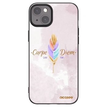 Picasee Μαύρη θήκη σιλικόνης για Apple iPhone 15 Plus - Carpe Diem