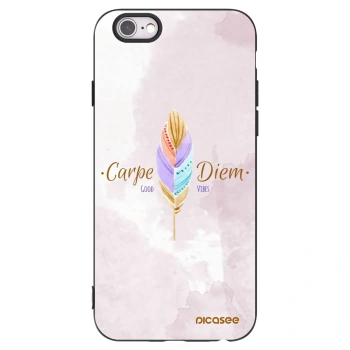 Picasee Μαύρη θήκη σιλικόνης για Apple iPhone 6/6S - Carpe Diem