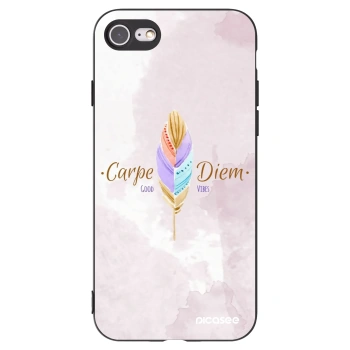 Picasee Μαύρη θήκη σιλικόνης για Apple iPhone 7 - Carpe Diem