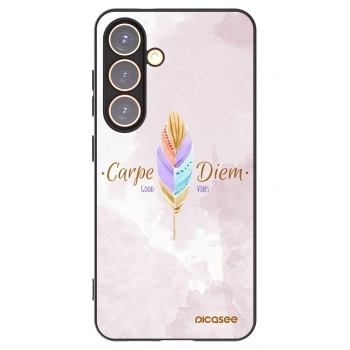 Picasee Μαύρη θήκη σιλικόνης για Samsung Galaxy S24 S921B 5G - Carpe Diem