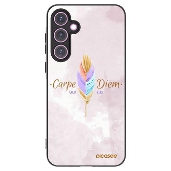 Picasee Μαύρη θήκη σιλικόνης για Samsung Galaxy A35 5G A356B - Carpe Diem