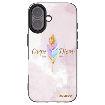 Picasee Μαύρη θήκη σιλικόνης για Apple iPhone 16 - Carpe Diem