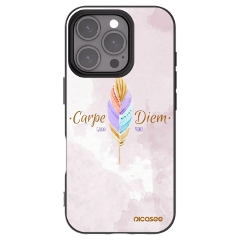 Picasee Μαύρη θήκη σιλικόνης για Apple iPhone 16 Pro - Carpe Diem