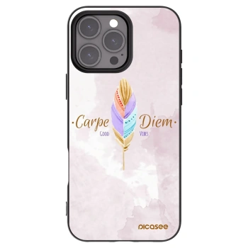 Picasee Μαύρη θήκη σιλικόνης για Apple iPhone 16 Pro Max - Carpe Diem