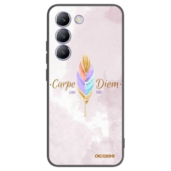 Picasee Μαύρη θήκη σιλικόνης για Vivo V40 SE 5G - Carpe Diem