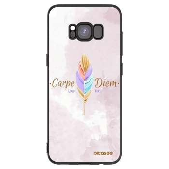 Picasee Μαύρη θήκη σιλικόνης για Samsung Galaxy S8 G950F - Carpe Diem