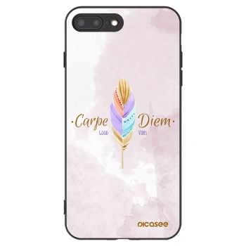 Picasee Μαύρη θήκη σιλικόνης για Apple iPhone 7 Plus - Carpe Diem