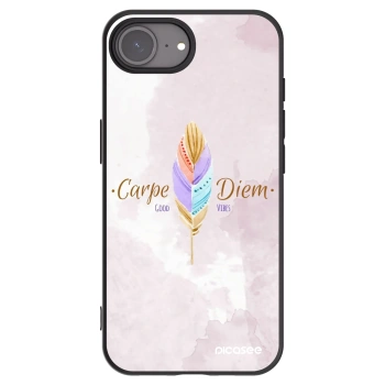 Picasee Μαύρη θήκη σιλικόνης για Apple iPhone 16e - Carpe Diem