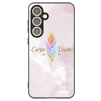 Picasee Μαύρη θήκη σιλικόνης για Samsung Galaxy S24 FE S721B - Carpe Diem