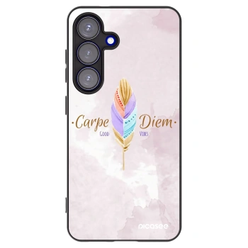 Picasee Μαύρη θήκη σιλικόνης για Samsung Galaxy S25 5G - Carpe Diem
