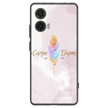 Picasee Μαύρη θήκη σιλικόνης για Motorola Moto G35 5G - Carpe Diem