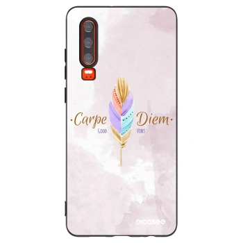 Picasee Μαύρη θήκη σιλικόνης για Huawei P30 - Carpe Diem