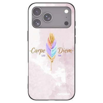 Picasee Μαύρη θήκη σιλικόνης για Apple iPhone 17 Pro Max - Carpe Diem
