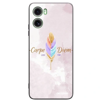 Picasee Μαύρη θήκη σιλικόνης για Motorola Moto G06 - Carpe Diem