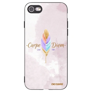 Picasee Μαύρη θήκη σιλικόνης για Apple iPhone SE 2020 - Carpe Diem