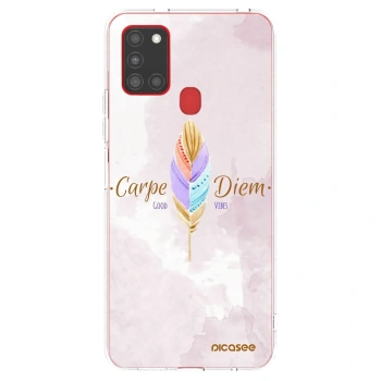 Picasee διαφανής θήκη σιλικόνης Samsung Galaxy A21s - Carpe Diem