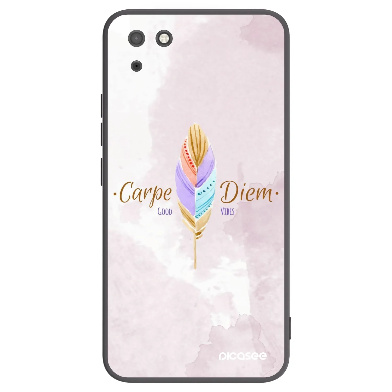 Picasee Μαύρη θήκη σιλικόνης για Huawei Y5P - Carpe Diem