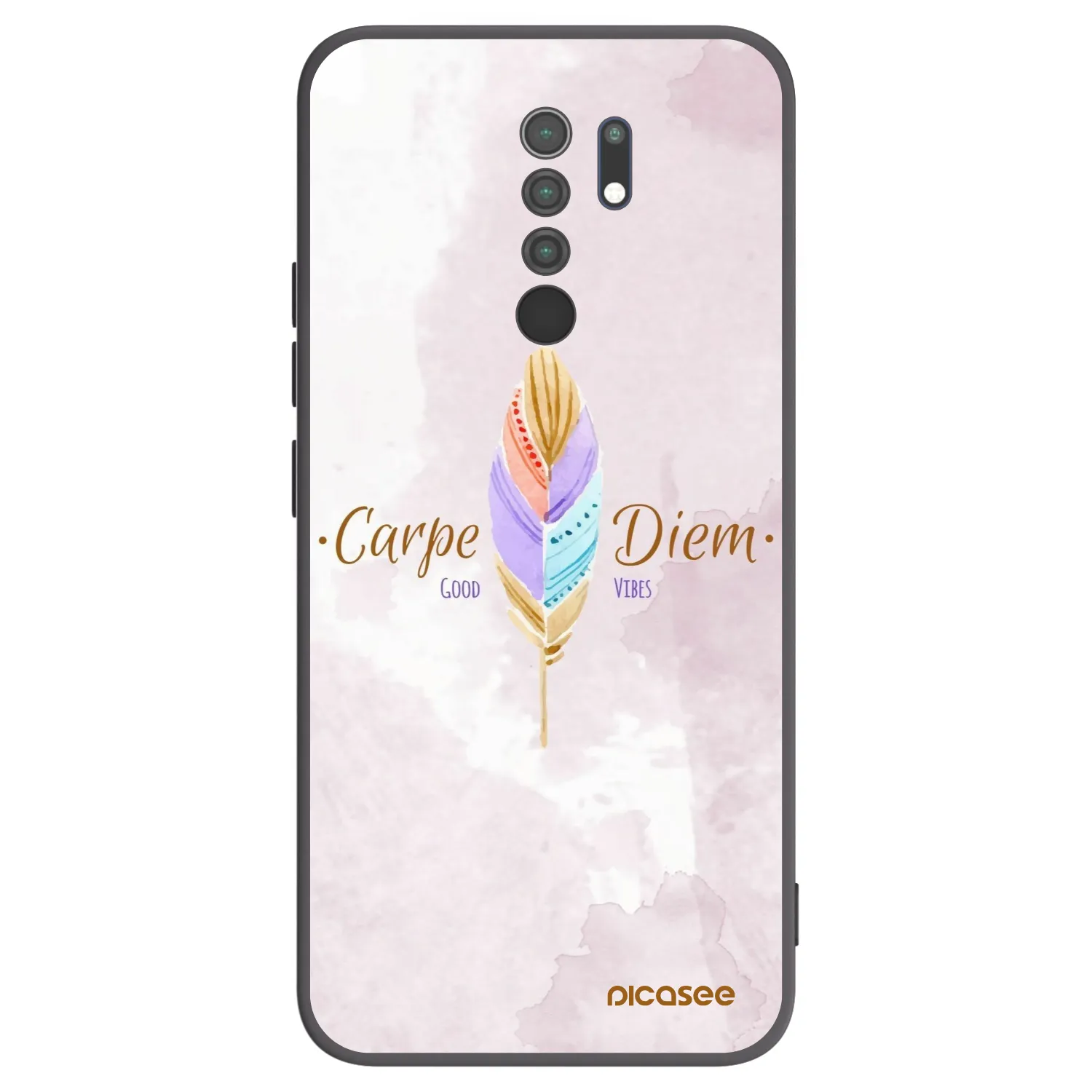 Picasee Μαύρη θήκη σιλικόνης για Xiaomi Redmi 9 - Carpe Diem