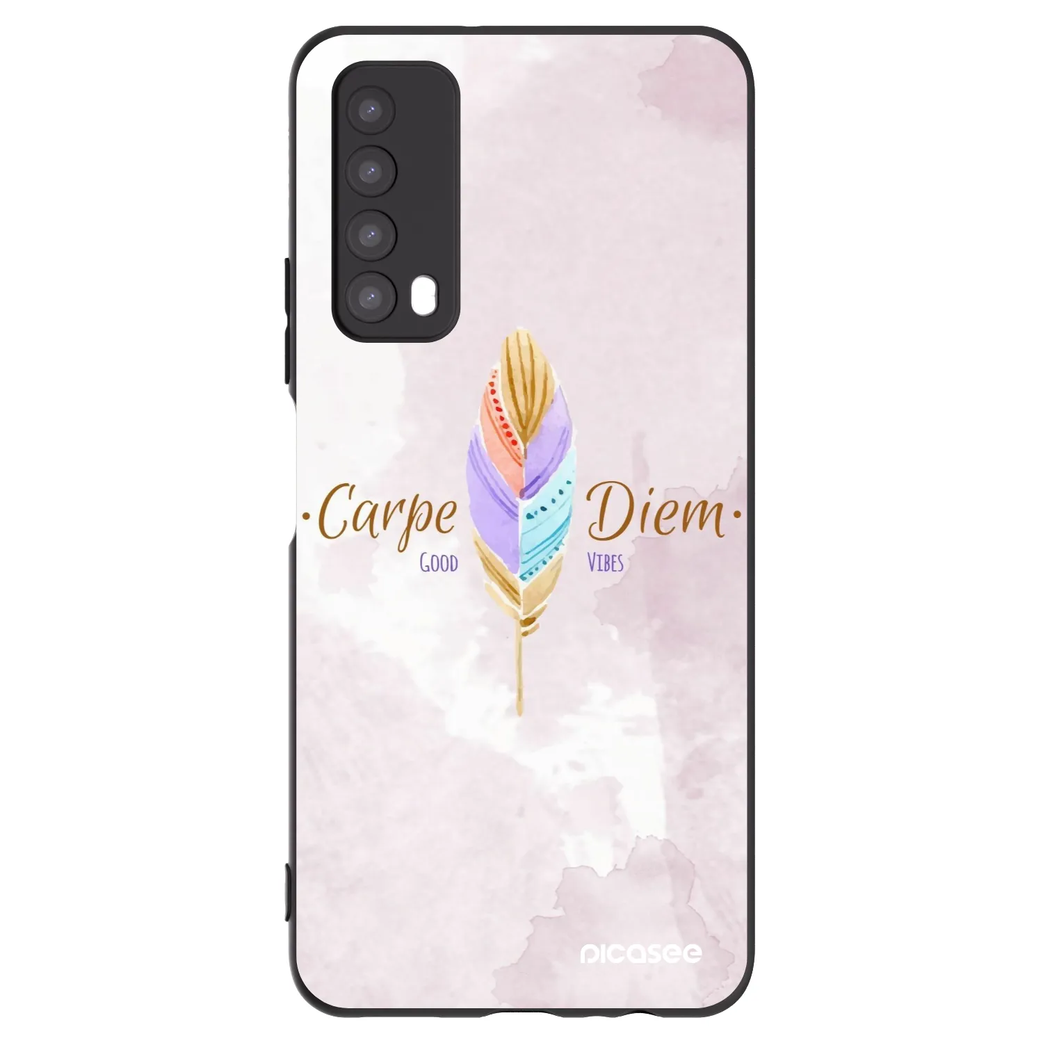 Picasee Μαύρη θήκη σιλικόνης για Huawei P Smart 2021 - Carpe Diem