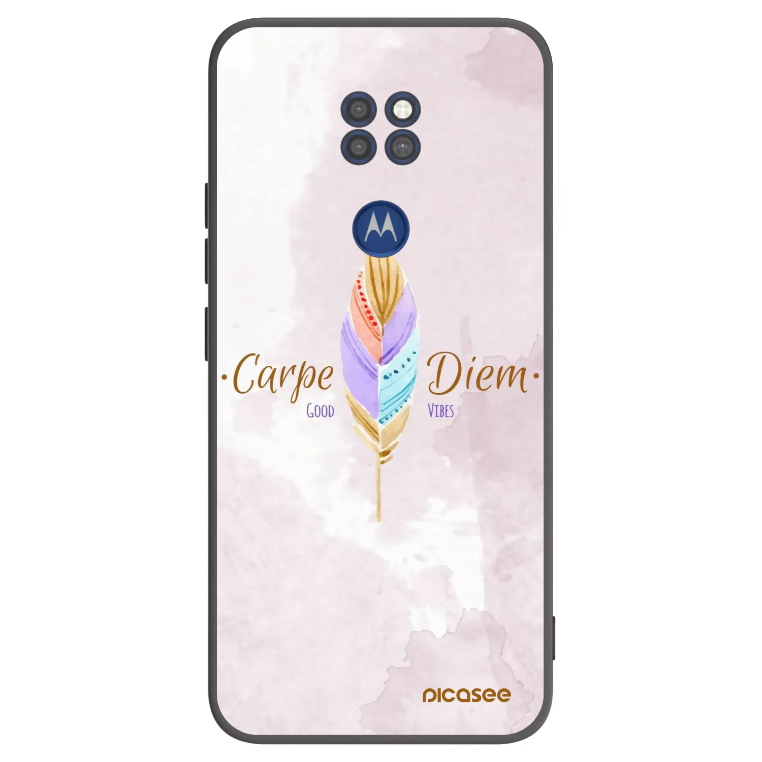 Picasee Μαύρη θήκη σιλικόνης για Motorola Moto G9 Play - Carpe Diem