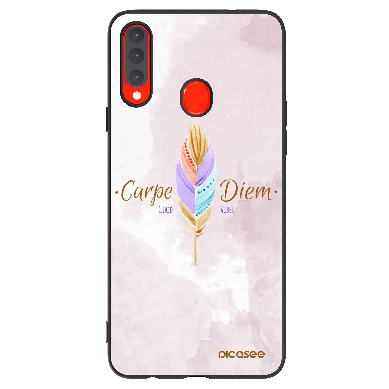Picasee Μαύρη θήκη σιλικόνης για Samsung Galaxy A20s - Carpe Diem
