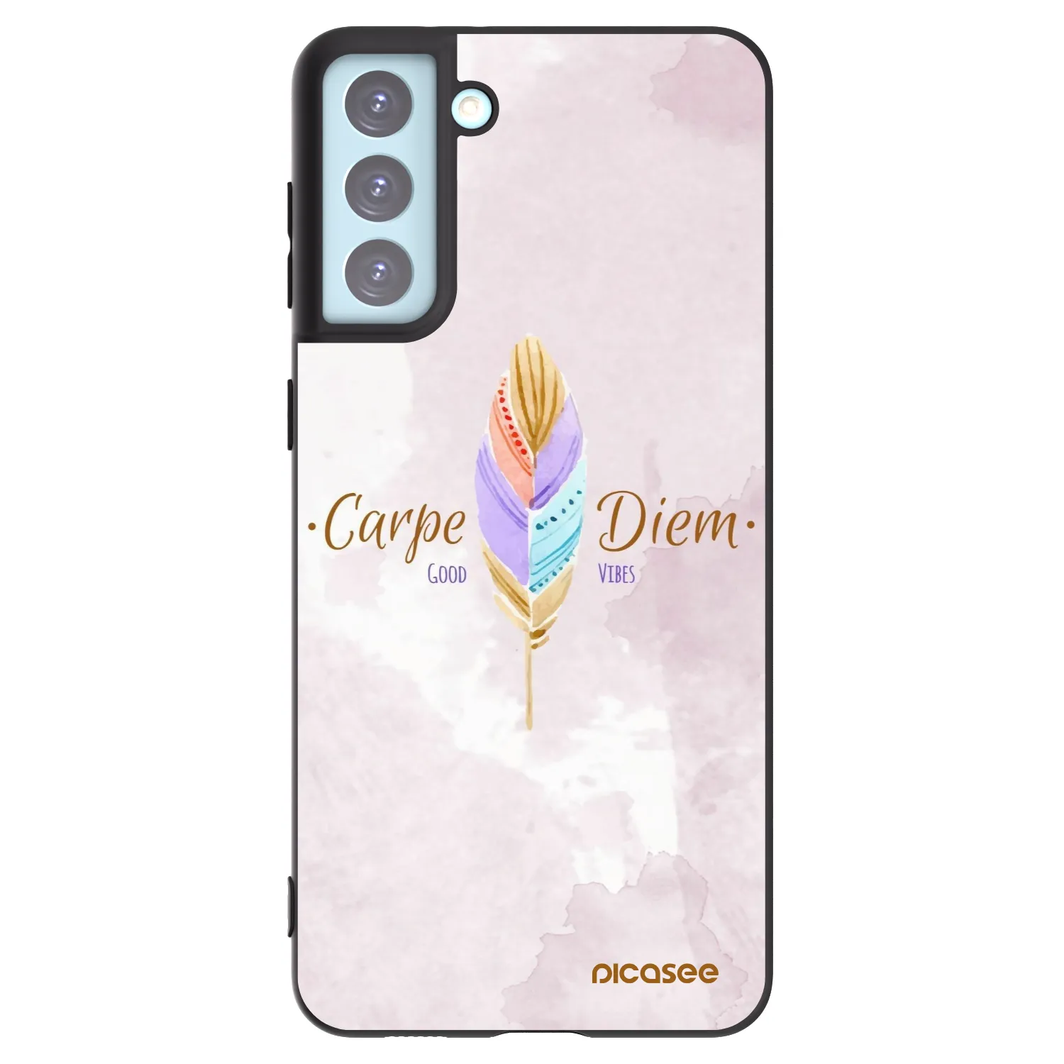Picasee Μαύρη θήκη σιλικόνης για Samsung Galaxy S21+ 5G G996F - Carpe Diem