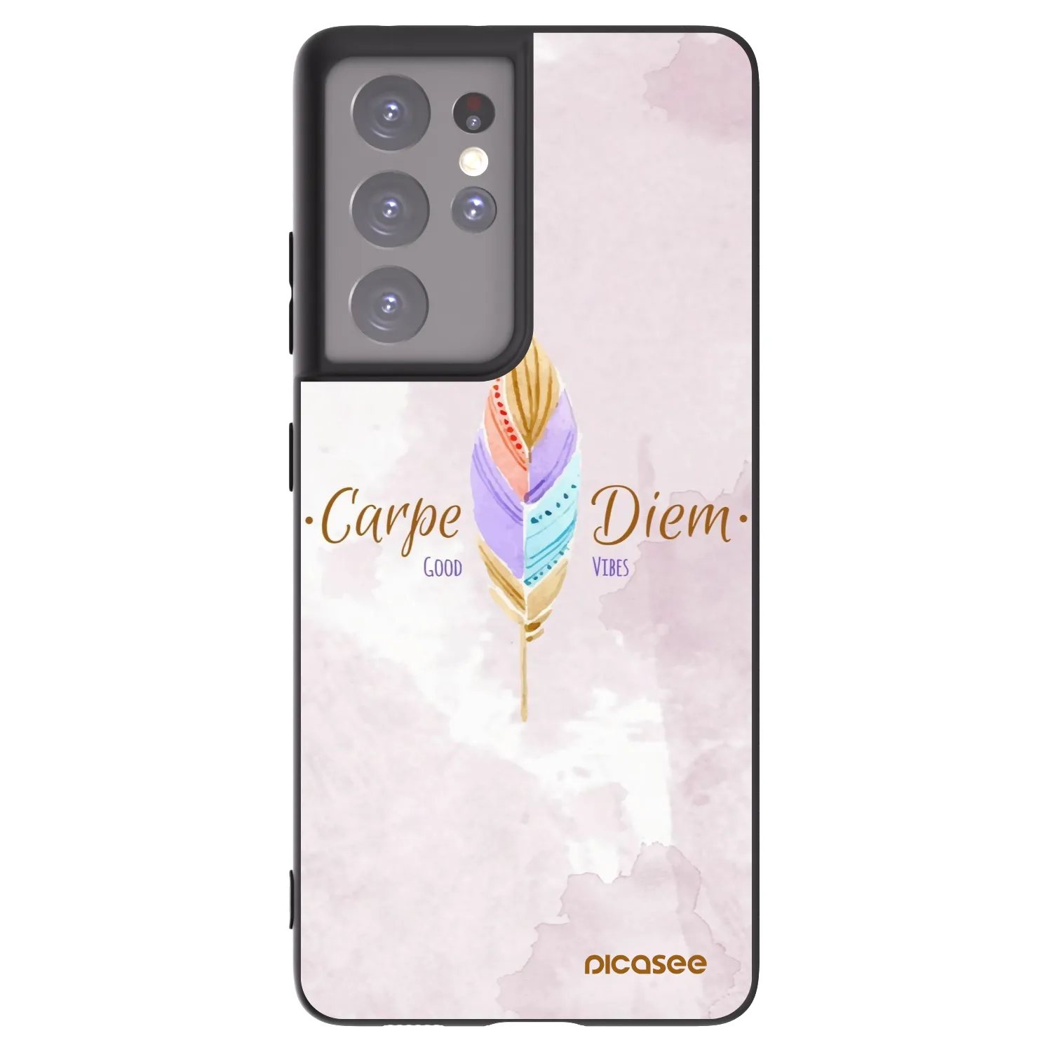 Picasee Μαύρη θήκη σιλικόνης για Samsung Galaxy S21 Ultra 5G G998B - Carpe Diem