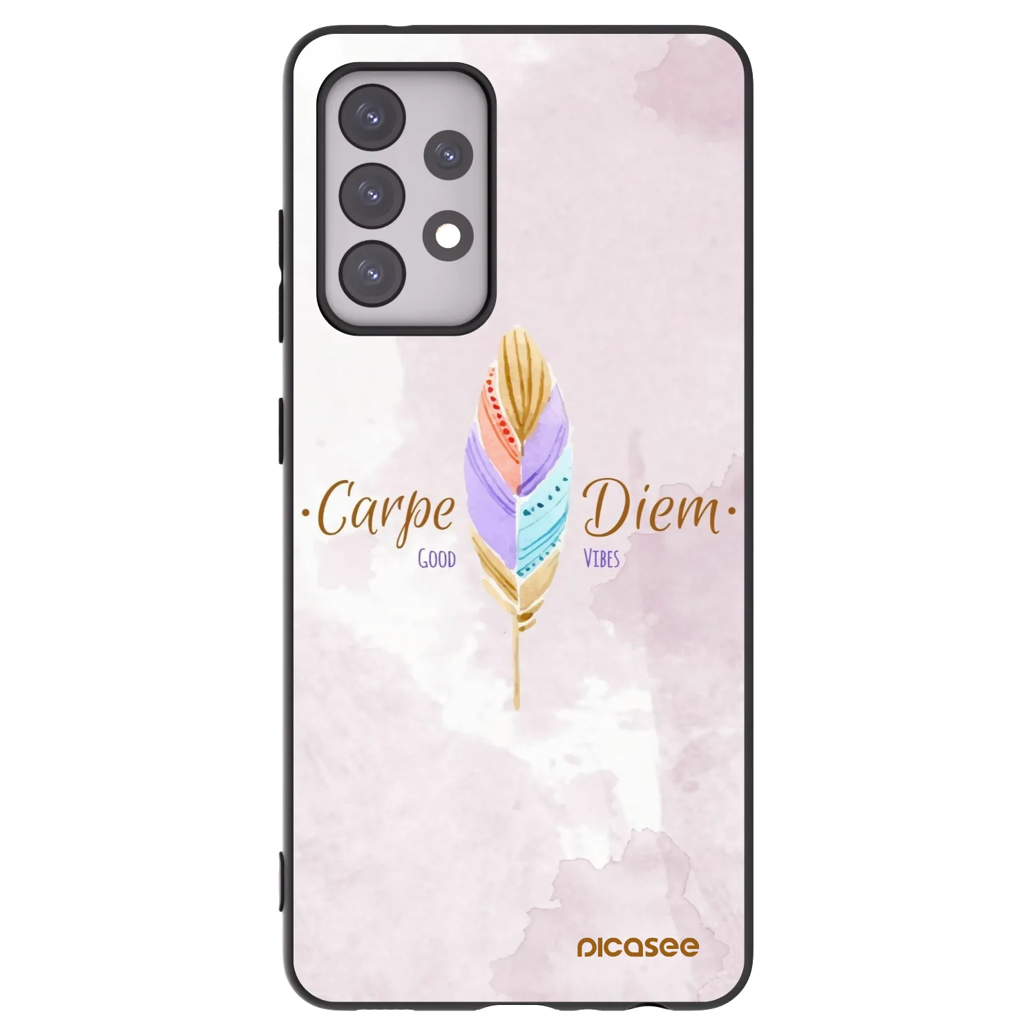 Picasee Μαύρη θήκη σιλικόνης για Samsung Galaxy A52 5G A525F - Carpe Diem